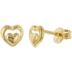 trendor 28589 Kinder-Ohrringe Gold 333/8K Ohrstecker Offenes Herz