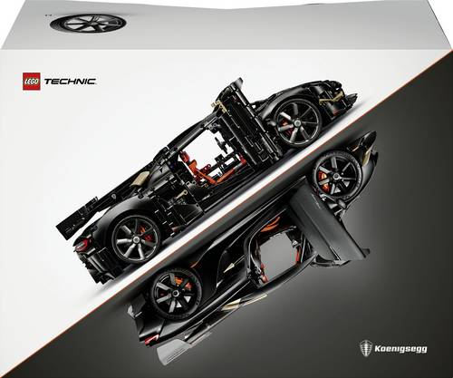 42232 LEGO TECHNIC Koenigsegg Sadair's Spear Hypercar Rennauto mit V8-Kolbenmotor, Triplex-Dämpfern und Geistermodus
