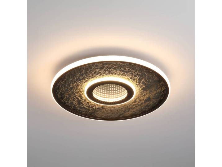 Searchlight LED Deckenleuchte Lumadisc, dimmbar, schwarz, für Wohn- / Esszimmer, Metall, Modern