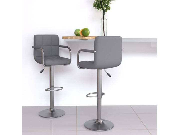 SALE 2026  Tabouret/Chaise de bar Gris - Tabourets de bar lot de 2 gris similicuir PRO830766530