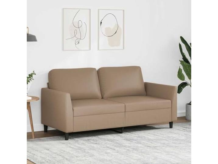 HEFZGDB 2-Sitzer-Sofa Cappuccino-Braun 140 cm Kunstleder Langlebiges Polstermöbel Metallgestell Modernes Design Schmutzabweisend Bequeme Sitzflächen Stabiles Wohnzimmer Sofa