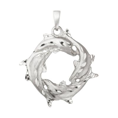 Kettenanhänger JOBO "Anhänger Delfine 34 mm", silber 925, Schmuckanhänger, Damen, Silber 925 (Sterlingsilber), Kettenanhänger, 925 Silber rhodiniert