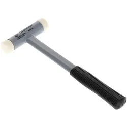 Gedore, Hammer, Rückschlagfreier Schonhammer, Ø 25 mm, Stahlrohrstiel, Austauschbare Polyamid-Köpfe (440 g)