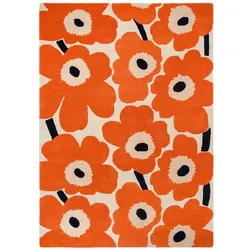 Teppich Marimekko Unikko Brink & Campman orange rot, Designer Maija Isola, 200x1.7 cm
