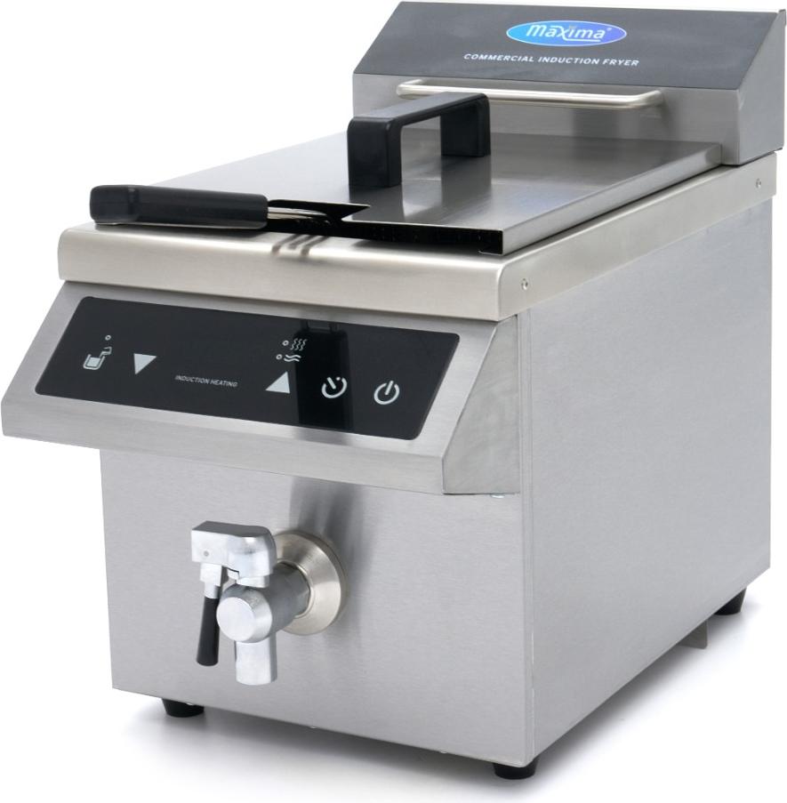 Maxima - Gastro Fritteuse - 8 l - 1 Körb - Induktion - mit Ablasshahn