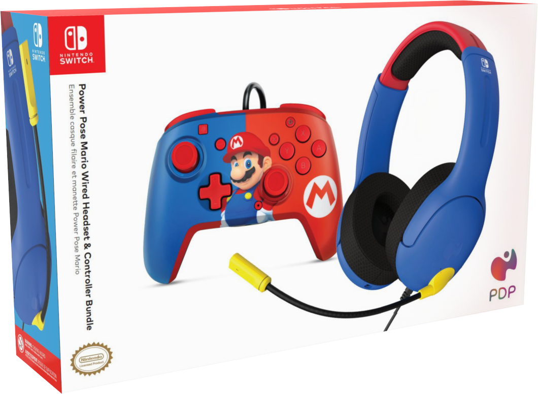 Mario bundle - Airlite Headset & Mario Power Pose Controller (Nintendo Switch)