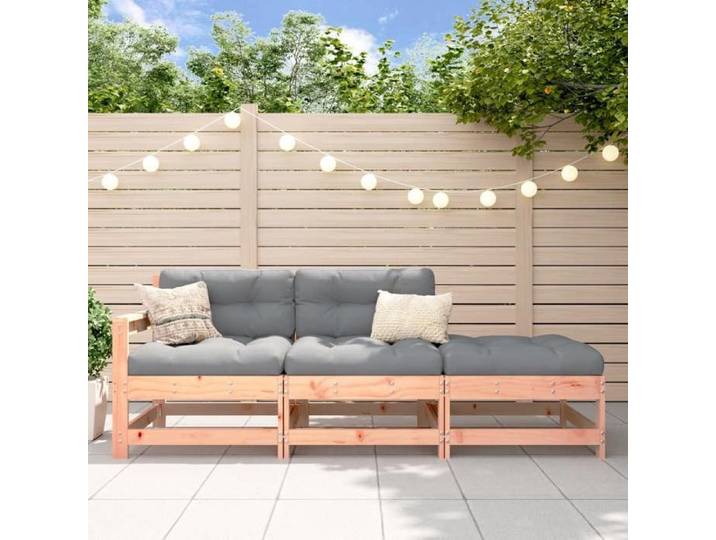 Salon de Jardin 3 pcs Canapés avec Repose-pieds Sièges avec Dossier et Accoudoir Meubles de Terrasse Patio Bois 825525