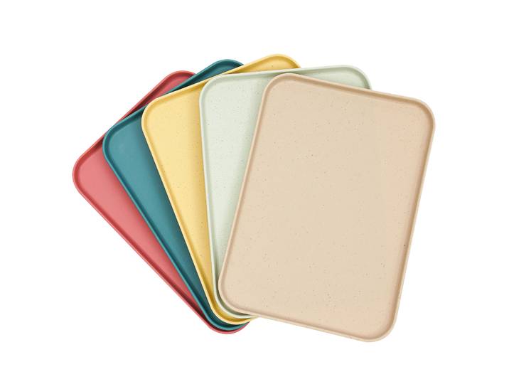 Lot de 20 plateaux de service colorés 31*22cm, empilables, en PP, pour cantines, cafétérias, cuisines, snack-bars
