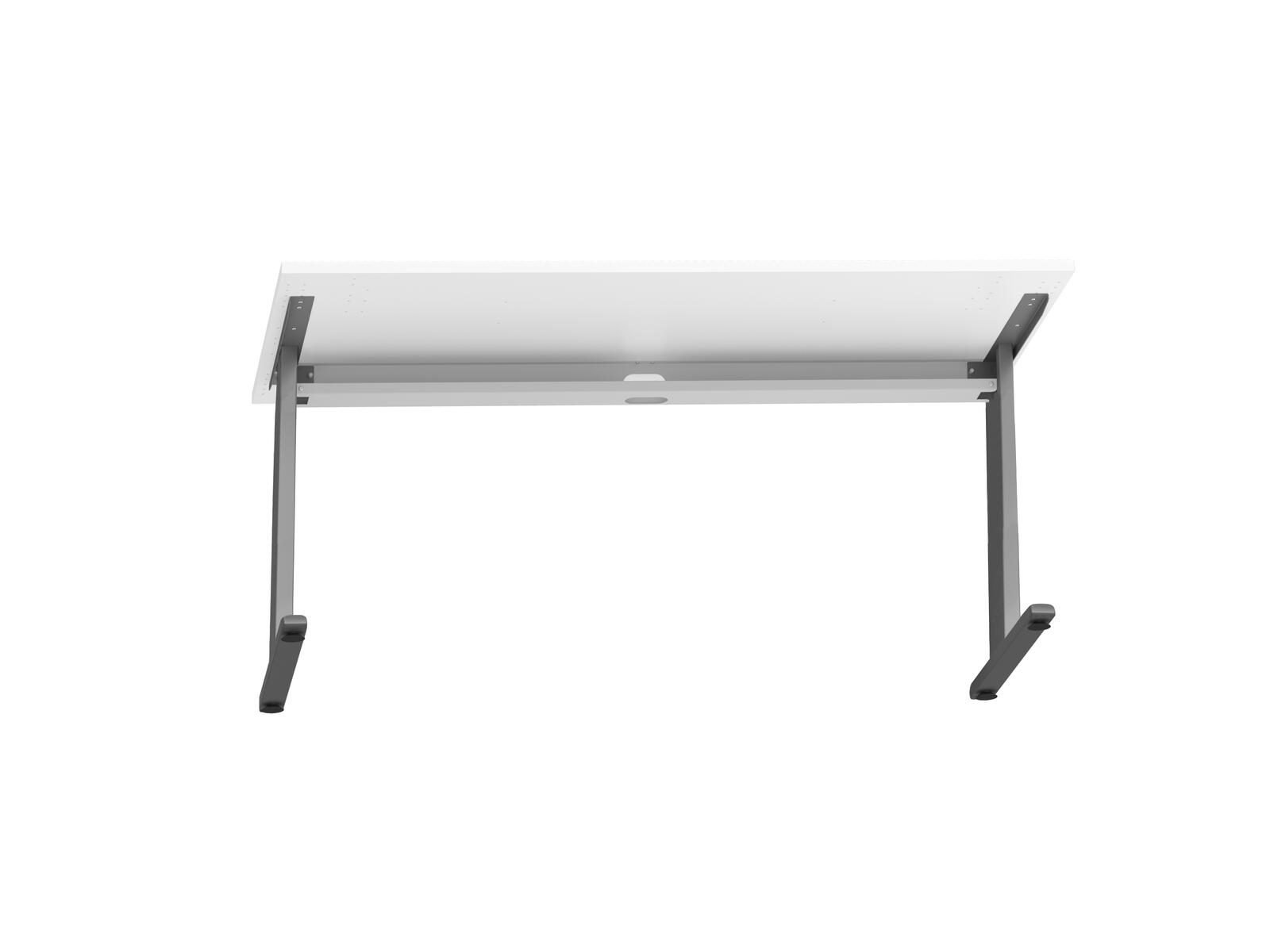 HAMMERBACHER höhenverstellbarer Schreibtisch VXB16/N/SS nussbaum, silber