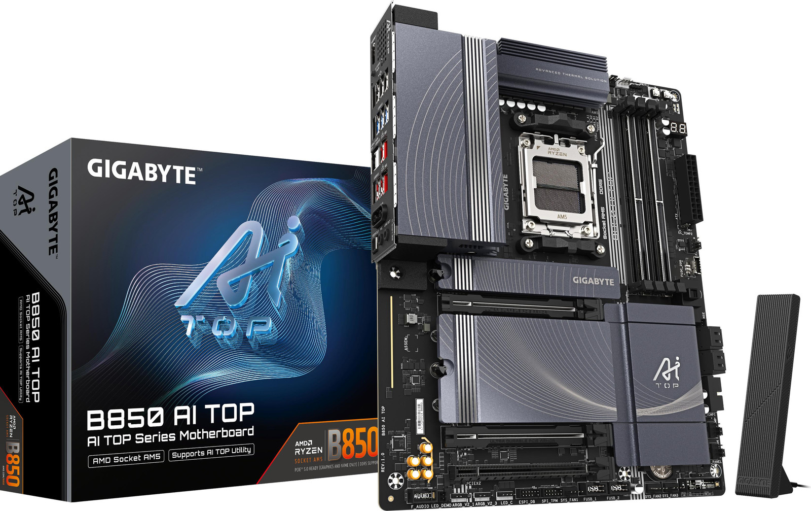 Gigabyte B850 AI TOP Motherboard - ATX - AMD B850 Chipset - DDR5 & PCIe 5.0 - WiFi 7