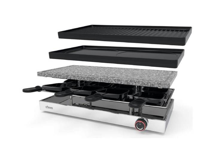 Koenig B02244 Raclette-Grill Elegance Schwarz/Chrom