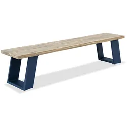 OUTFLEXX Bank, dark grey/natur, Alu/recyceltes Teak, 240x100x45cm, mit Baumkante, FSC®-zertifiziertes Produkt