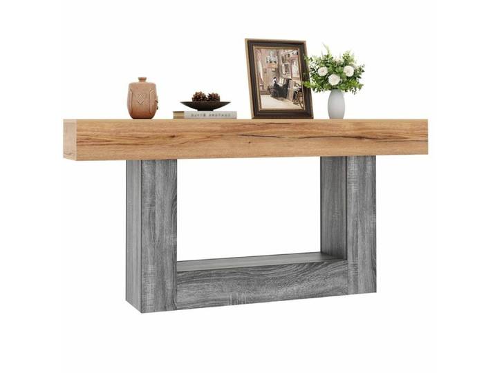 Console bicolore aspect bois – 160 cm – Panneaux de particules – Natural