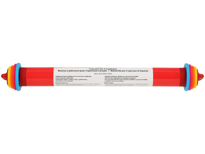 Teigrolle mit Distanzringen rot