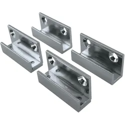 Fonsegrive, Möbelausstattung, Spiegelhalter Glashalter Breite 40 mm mit Schrauben, Messing verchromt 4 Stück (4 Stk.)