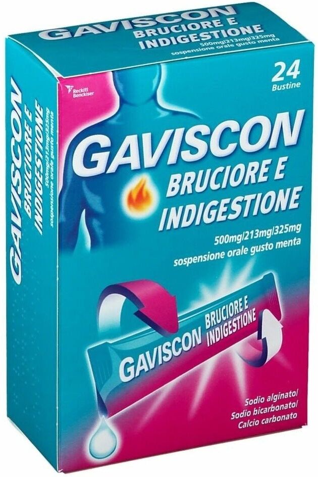 Reckitt Benckiser Gaviscon Bruciore e Indigestione 24 Bustine
