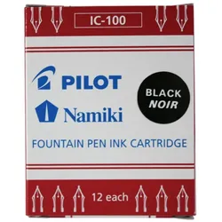 Pilot, Ersatzpatronen + Tintenfass, Füllhalterpatrone (Schwarz, 12 Stk.)