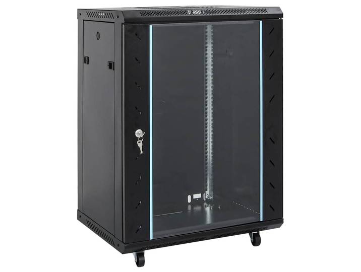 vidaXL 15U Netzwerkschrank 19 IP20 Schwarz 60x45x86 cm