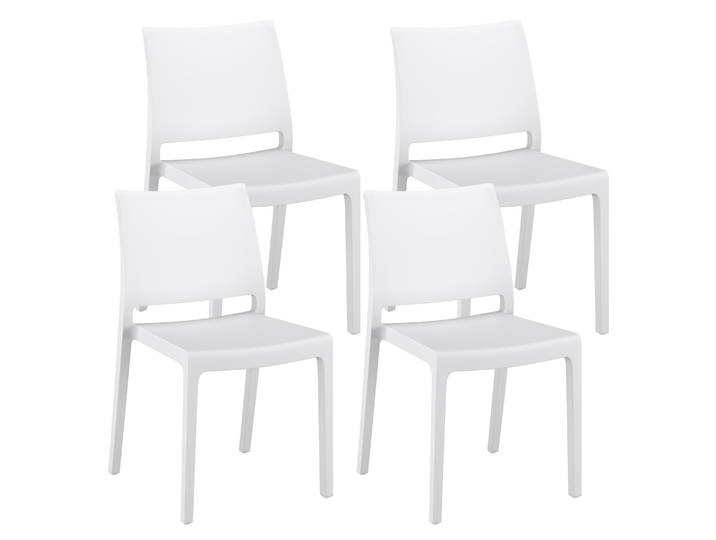 Esszimmerstuhl Gartenstuhl LORA 4er Set weiss