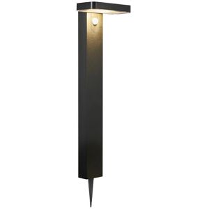 Nordlux Wegeleuchte Rica eckig, schwarz, mit Solar, Pollerleuchte, LED, IP44, mit Bewegungsmelder, Höhe 60 cm