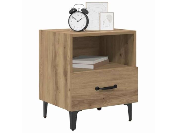 KTHLBRH Nachtschrank 2-teilig Eiche 40 x 35 x 47,5 cm Rustikaler Stil, modernes Design, Nachttisch, handgefertigt, für Schlafzimmer