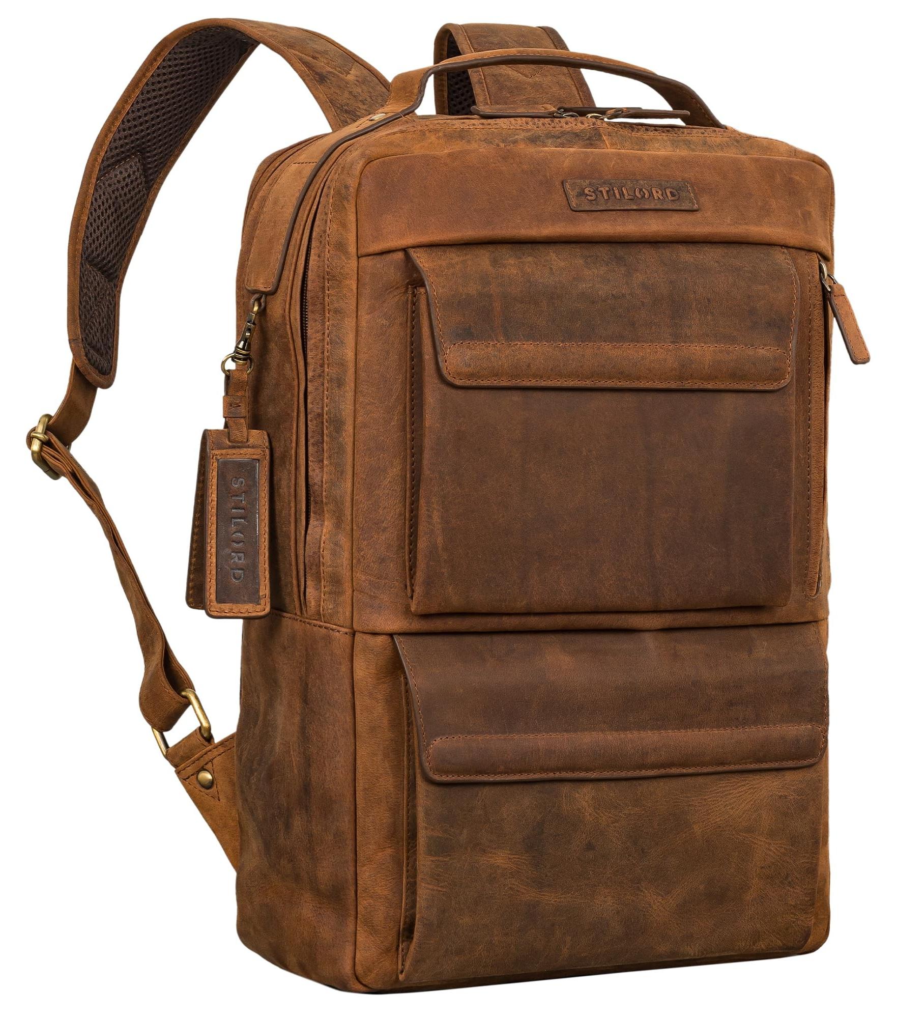 Nachhaltiger Leder Laptop Rucksack bis 15 Zoll