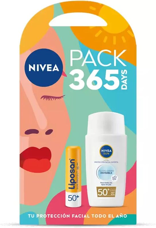 Nivea Sun Invisible Daily Fluid Spf50 + Liposan Spf50 Pack 2 Pieces