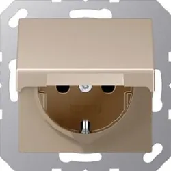 Jung SCHUKO Steckdose, 16 A 250 V ~, Kla ppdeckel, Serie A, champagner A1520BFKLCH