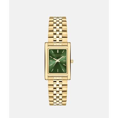 Quarzuhr LIEBESKIND BERLIN "Classic Square", gold (goldfarben, grün), Armbanduhren, Damen, Quarzuhr, Armbanduhr, Damenuhr, Edelstahlarmband, analog
