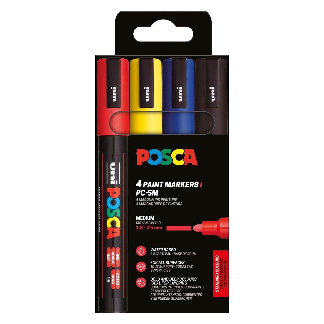 Posca Marker UNI PC-5M 4er Set Basic (4x) (182545)