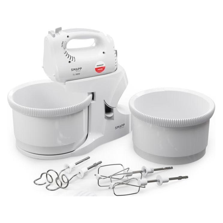 Smapp Handmixer Mixer mit Schüssel 451.66 2 Schüsseln weiss Sicher einkaufen mit Lieferung nach Hause (580 W) (451.6 2 misy Bialy)