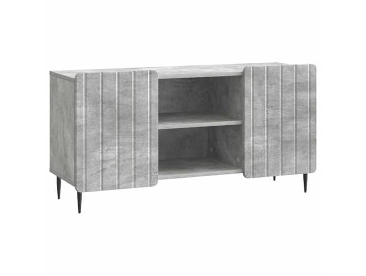 Kaorsrow TV-Lowboard Betongrau 102x34,5x52 cm Holzwerkstoff TV-Schrank Stabiles Sideboard mit Stahlbeinen und Schwenktüren für ordentliche Aufbewahrung im Wohnzimmer oder Jugendzimmer.