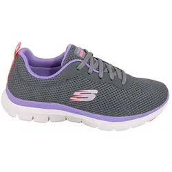 Skechers, Damen, Wanderschuhe, Damenschnürschuhe «FLEX APPEAL 4.0», ultraleicht anthrazit (40), Mehrfarbig, Grau