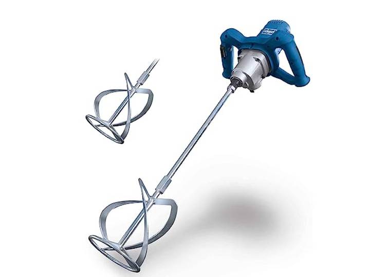 Scheppach Malaxeur PM1600 Mélangeur à main 1600W Turbines incluses Longueur de la tige 550mm Emmanchement M14 Poignées ergonomiques Idéal pour peinture\, mortier et crépis