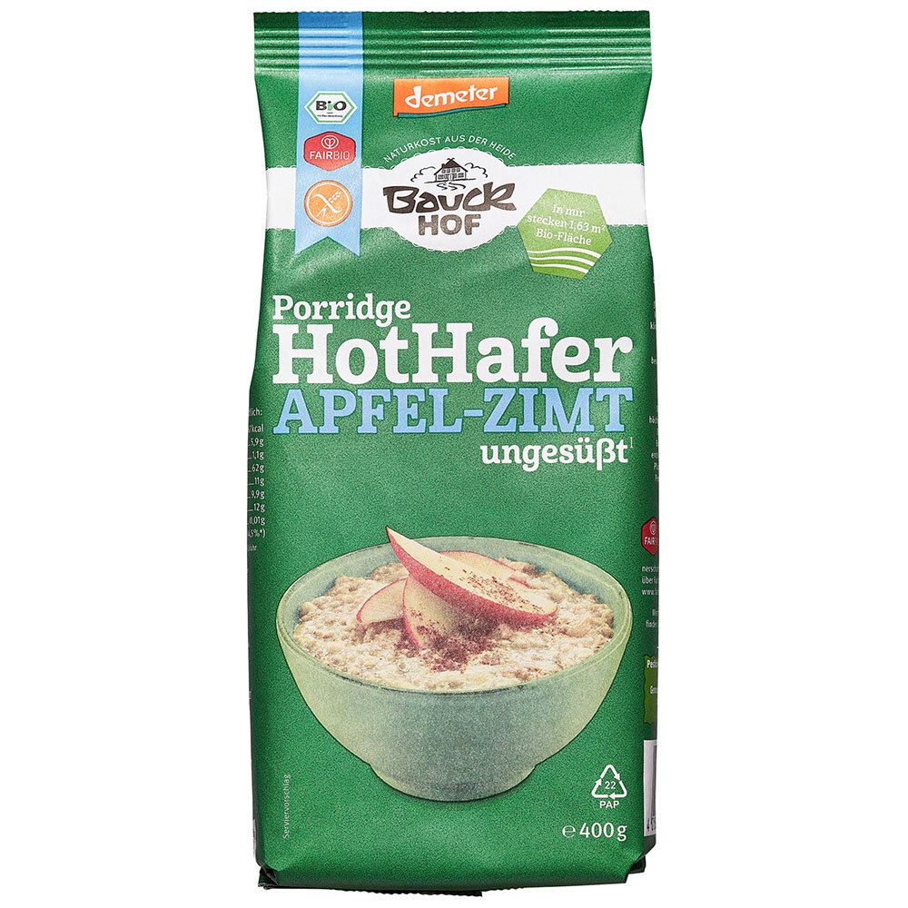 Bauckhof Bio Hot Hafer, Apfel-Zimt 400 g Müsli