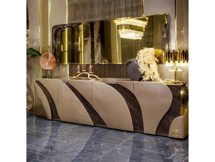Xlmoebel Sideboard Exklusives Beiges Designer Sideboard für Ihr Zuhause (2 St., Exklusives Designer Sideboard), Made in Europa