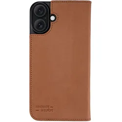 JT Berlin Echtleder BookCase Tegel (Apple iPhone 16), Smartphone Hülle, Braun