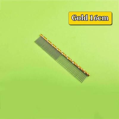 Inspired Finds ProGroom Stainless Steel Pet Comb Lightweight Detangling & Cleaning Comb For Cats And Dogs gold 6.30in