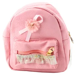 Kinderrucksack mit geprägter Schleife und Rüschen, Rosa, 20 cm, 2,5 l