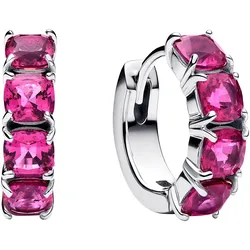 Pandora 293851C02 Damen-Creolen Ohrringe Pink Silber