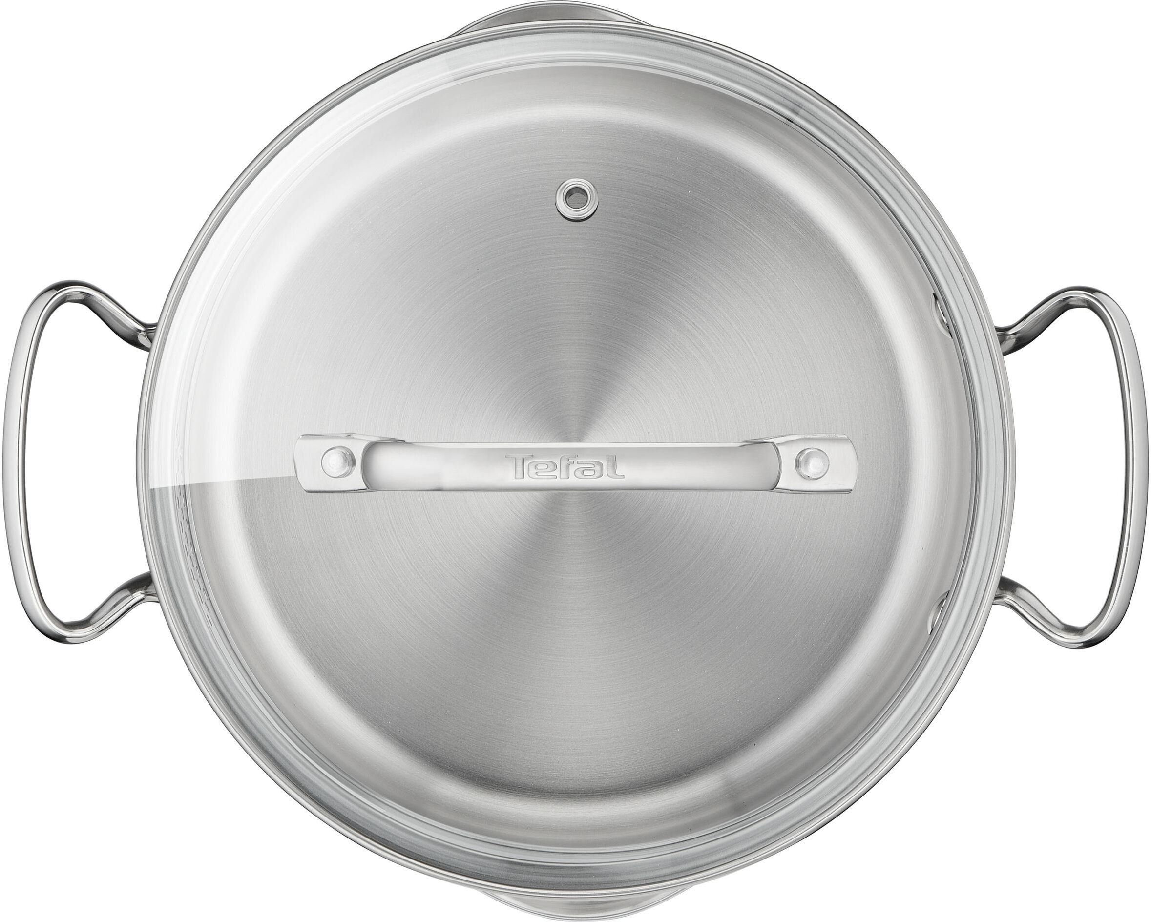 Kochtopf TEFAL "7-teilig 16 cm/20 cm/24 cm", silber (silberfarben), Ø:24cm, Töpfe, Kochtopf silberfarben Ø 24cm