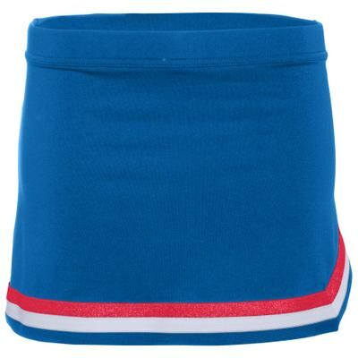Augusta Sportswear 9146 Athletic Girls Pike Skirt in Royal/Red/White size Large   Polyester Blend