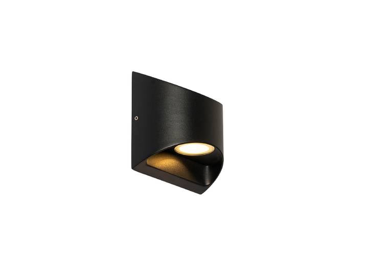 Applique murale d'extérieur moderne noire avec LED 2 lumières