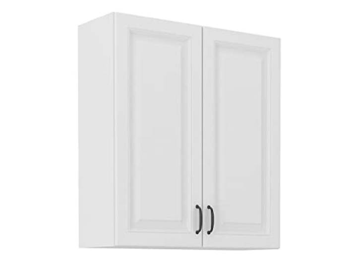 Mirjan24 Küchenschränke Retroline Unterschrank Hängeschrank Spülenunterschrank Herdumbauschrank Eckunterschrank Backofenschrank Küchenzeile (Weiß, Hängeschrank 80 G-90 2F)