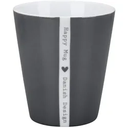 Krasilnikoff Happy Mug Colourful Heart, 330 ml, dunkelgrau