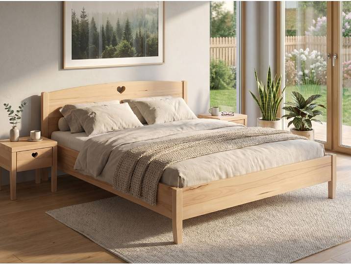 Bett Kernbuche „Heidi“ 90 x 190 cm Massivholz Buche