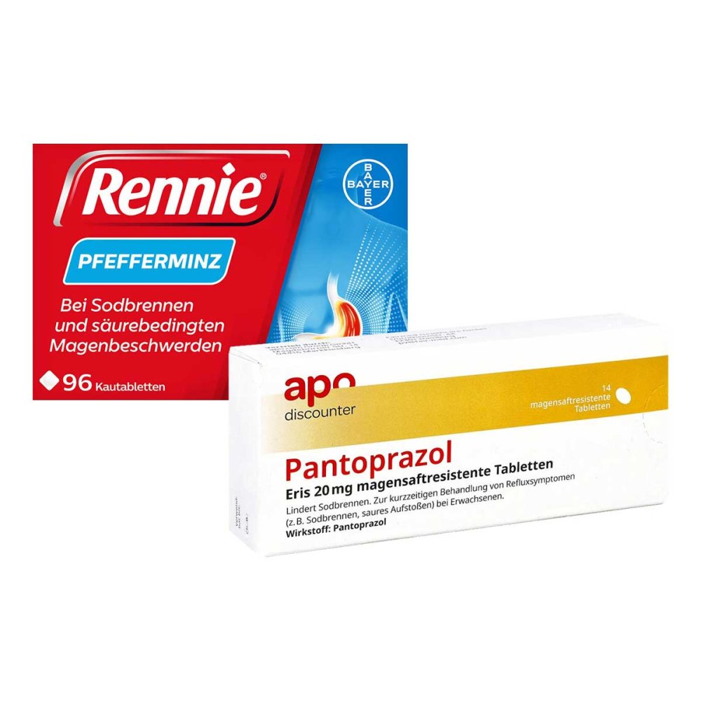 Rennie Pfefferminz gegen Sodbrennen Kautabletten + Pantoprazol E 08102034