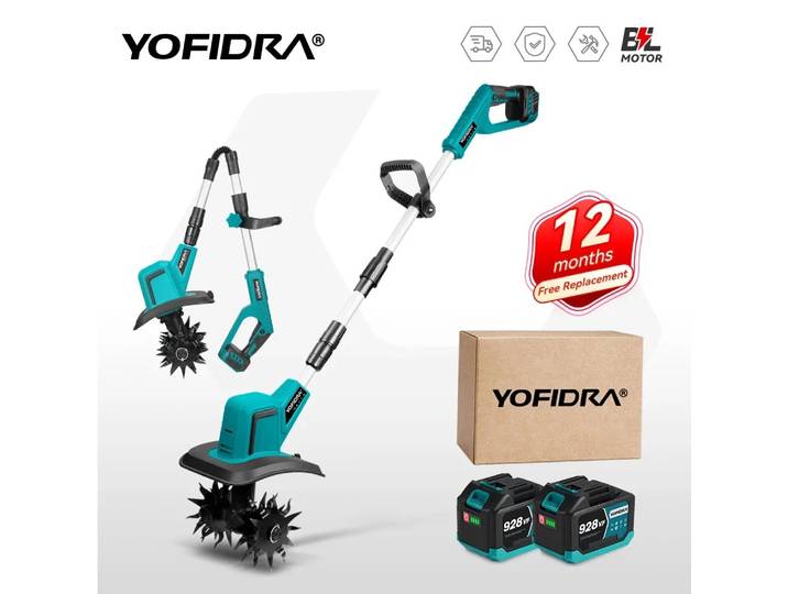 Cultivateur électrique sans fil YOFIDRA, tondeuse à gazon, rotoculteur, outil de jardinage pour batterie Makita 21V.