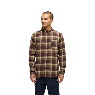 Langarmhemd QUIKSILVER "Motherfly Plaid", Herren, Gr. S, braun (grape leaf motherfly), Obermaterial: 100% Baumwolle., Hemden