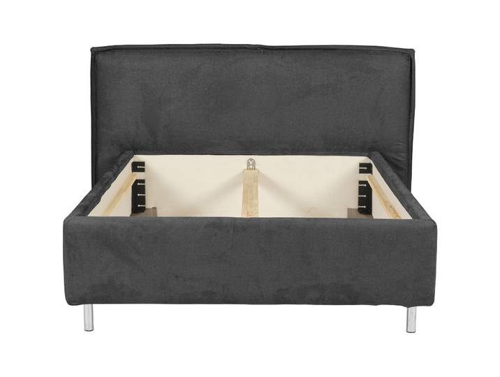 Bett Bow Stoff grau 180 x 210 cm - Bett